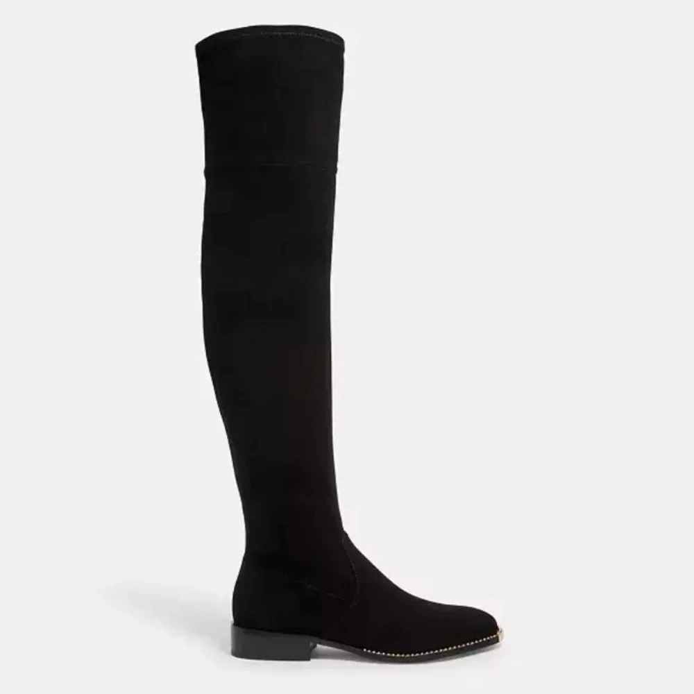 Coach Natalia Black Over the Knee Suede Boots